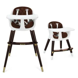 3-In-1 Adjustable High Chair with Cushion - Brown