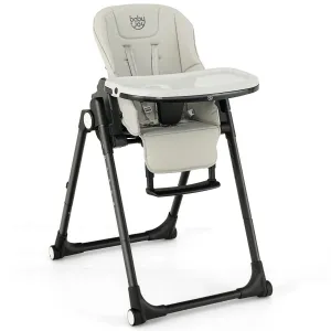 4-in-1 Baby High Chair with 6 Adjustable Heights - Grey