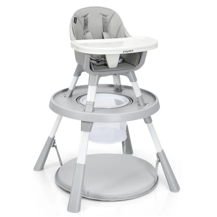 6-in-1 Baby High Chair Infant Activity Center with Height Adjustment