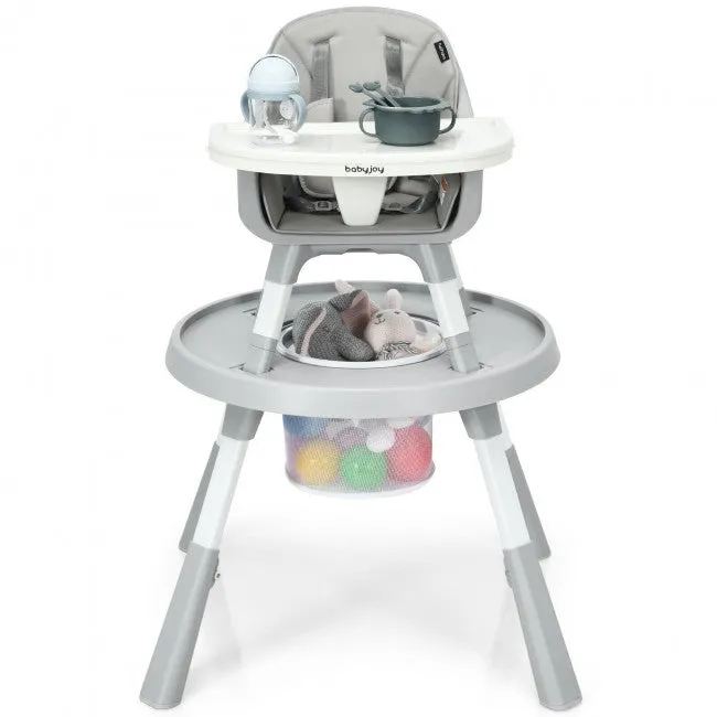 6-in-1 Baby High Chair Infant Activity Center with Height Adjustment