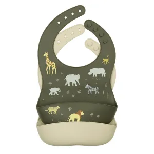 A Little Lovely Company Silicone Bibs Set of 2: Savanna