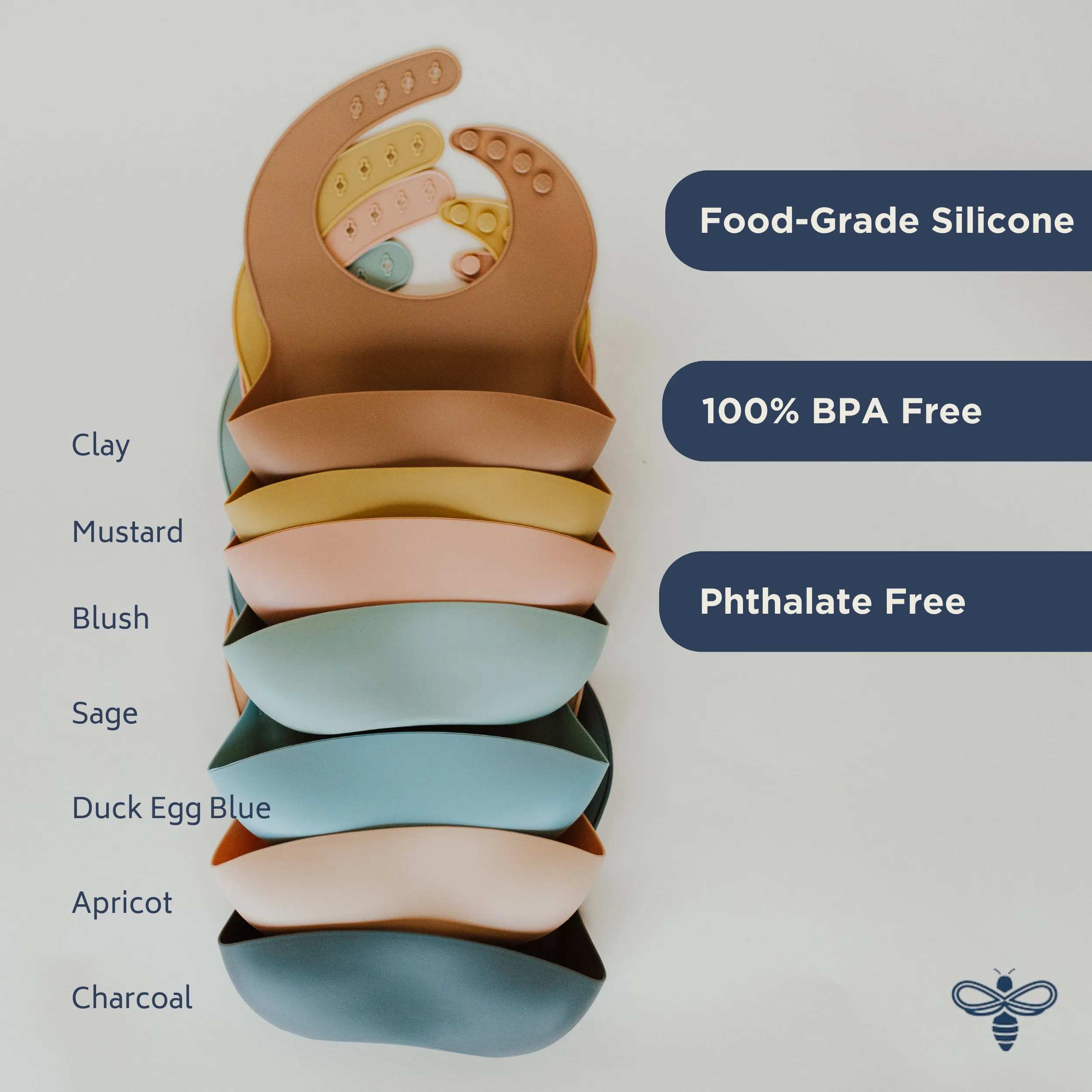 Babeehive Goods Sage Silicone Baby Bib