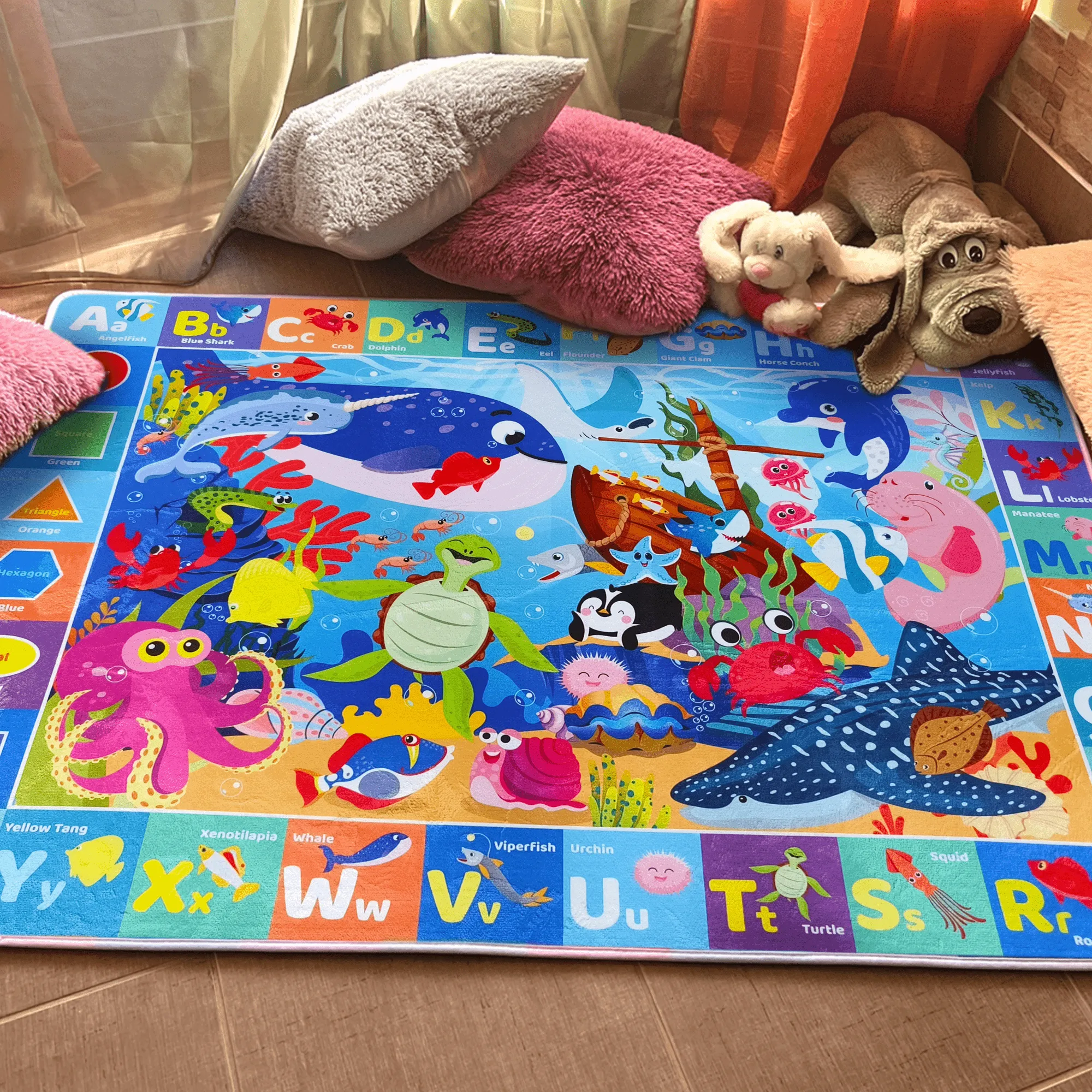 Baby Play Mat for Floor | Ocean ABC Rug for Toddlers