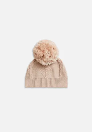 Cable Knit Beanie - Pink Tint