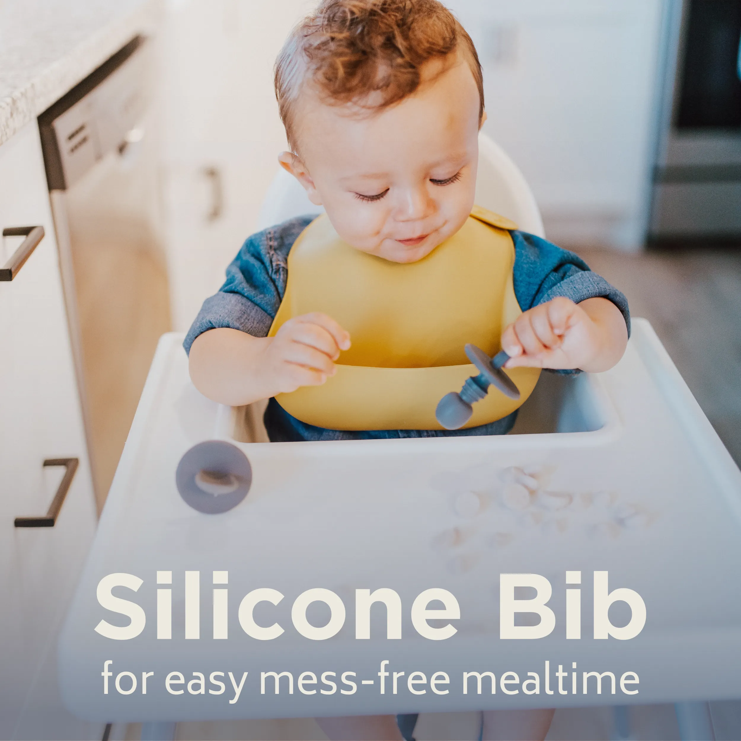 Charcoal Silicone Baby Bib