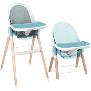 Children Of Design Non-Reclinable Classic Wooden High Chair with Cushion - Blue