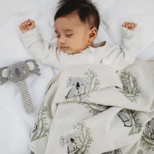 Clancy Koala Cotton Blanket