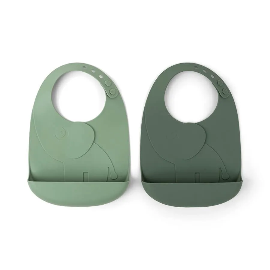 Done by Deer, Peek-a-Boo Silicone Bib 2 Pk