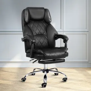 High-Back Reclining Office Chair with Footrest - Artiss