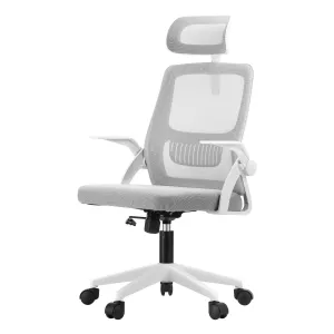 Oikiture Mesh Office Chair Executive Fabric Gaming Seat Racing Tilt Computer WH