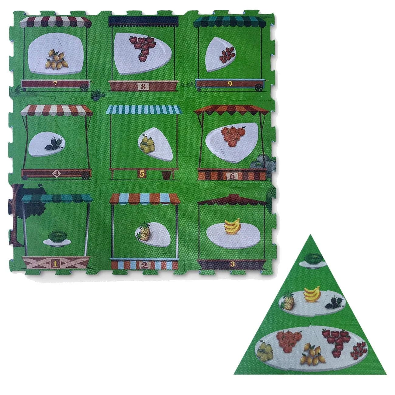 Red Suricata 2 in 1 Baby Play mat - Fruit Market Puzzle for toddlers & infants