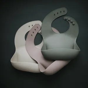 Silicone Baby Bib (Pale Mauve)