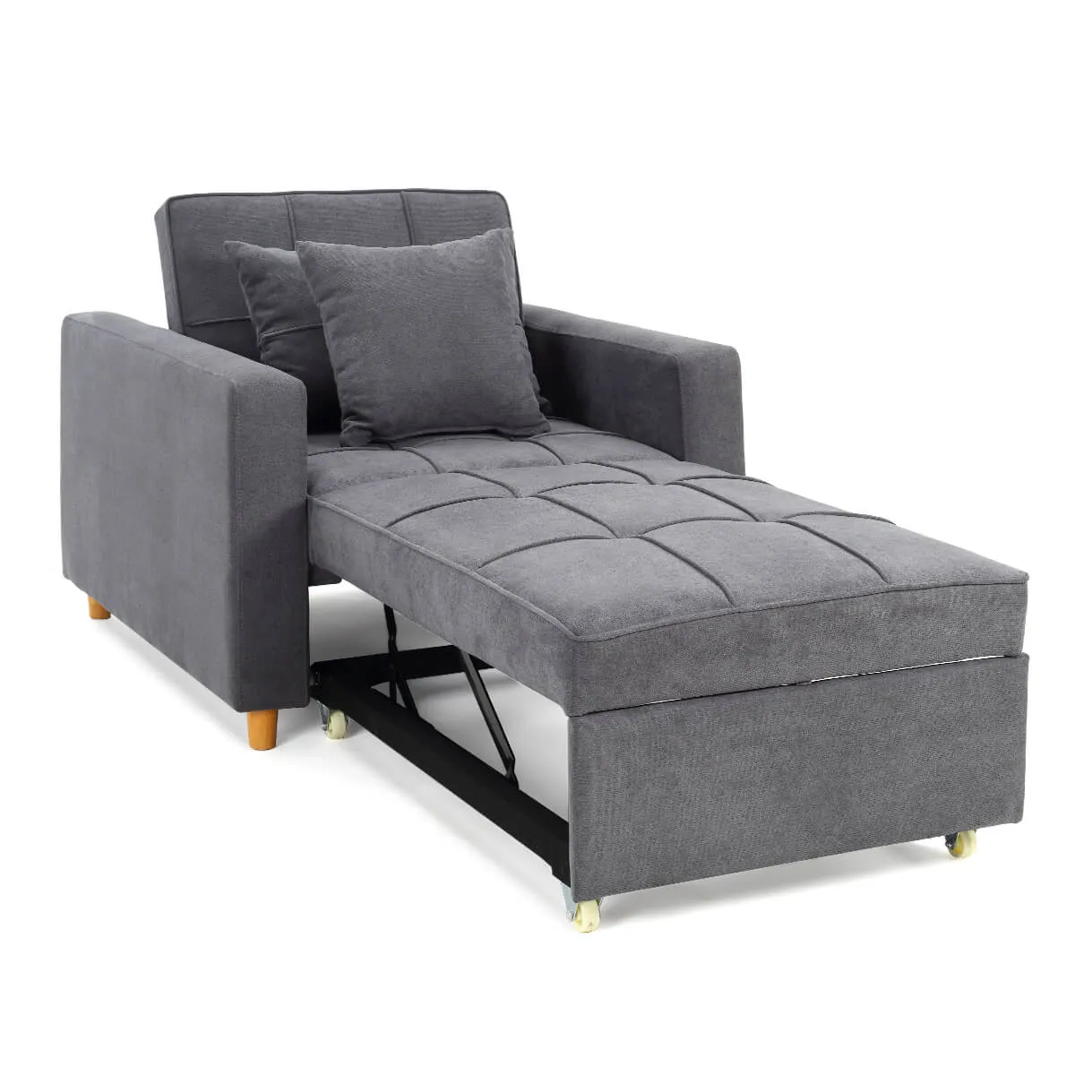 Sofa Bed 3-in-1 Convertible Chair Multi-Functional Adjustable Recliner, Sofa, Bed(Grey)